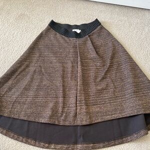 HD in Paris from Anthropologie Gold/Brown High-Low Skirt